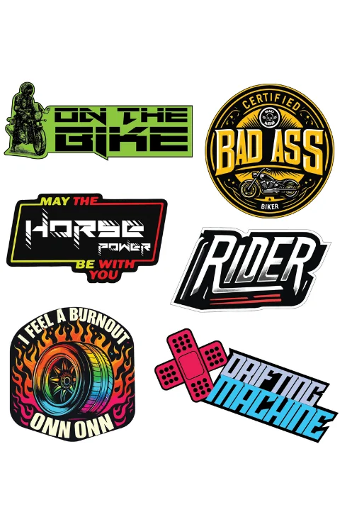 Bike Rider Packet Sticker | Printed In Premium Gloss Vinyl With FPF(Fade Protection Film), Water Proof, Precut Sticker, Pack Of 1, Size 2.0